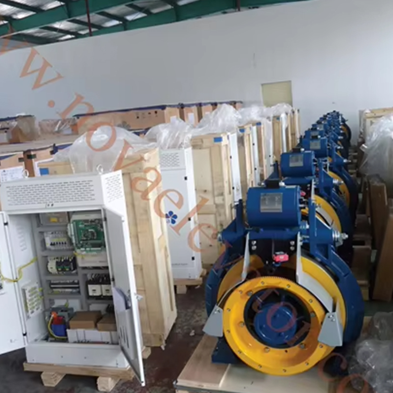 VTSP227 41G-F180 기어리스 견인 기계 VVVF AC220_380 320-630kg 용량 1.00-2.00m_s 속도 스테인레스 스틸 오피스 빌딩